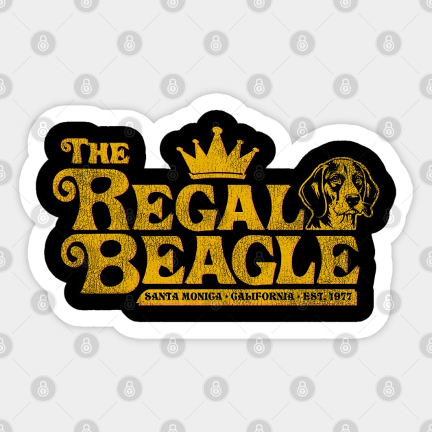 Regal Beagle Lounge 1977 Worn Sticker by Alema Art